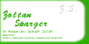 zoltan sparger business card